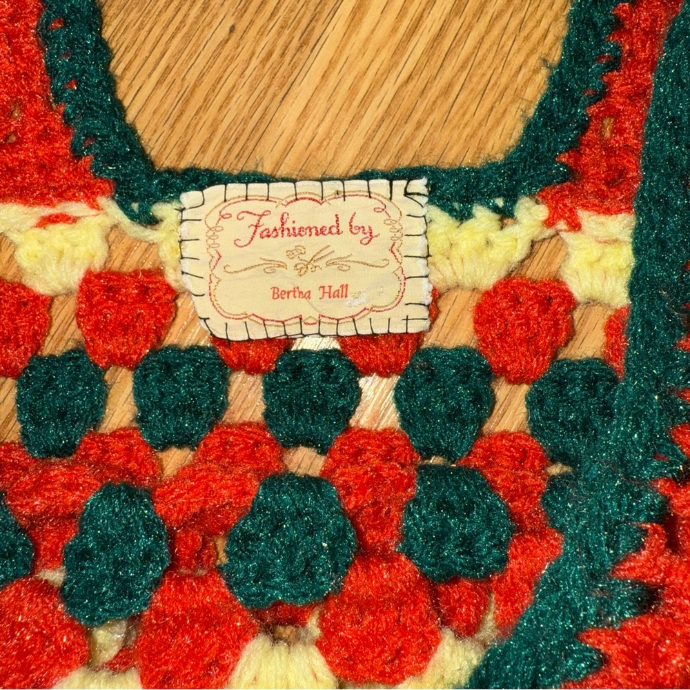 Vintage homemade crocheted granny square Sweater Vest‎ medium - Picture 3 of 5